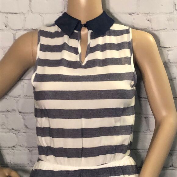 Monteau Nautical Style Striped Sleeveless Dress Small - Picture 2 of 10